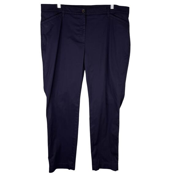 Talbots The Perfect Chino Pants 16W Navy Straight Leg - Picture 1 of 13